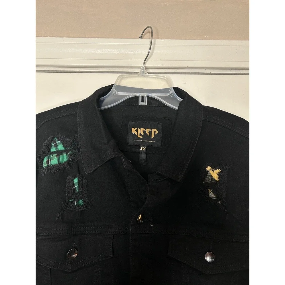 Kleep Jacket Mens Less Money/More Problem Twill Streetwear 3X Black Mint